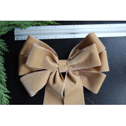 9" Beige Velvet Bow Ties