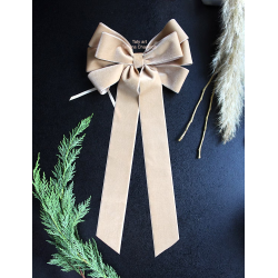 9" Beige Velvet Bow Ties