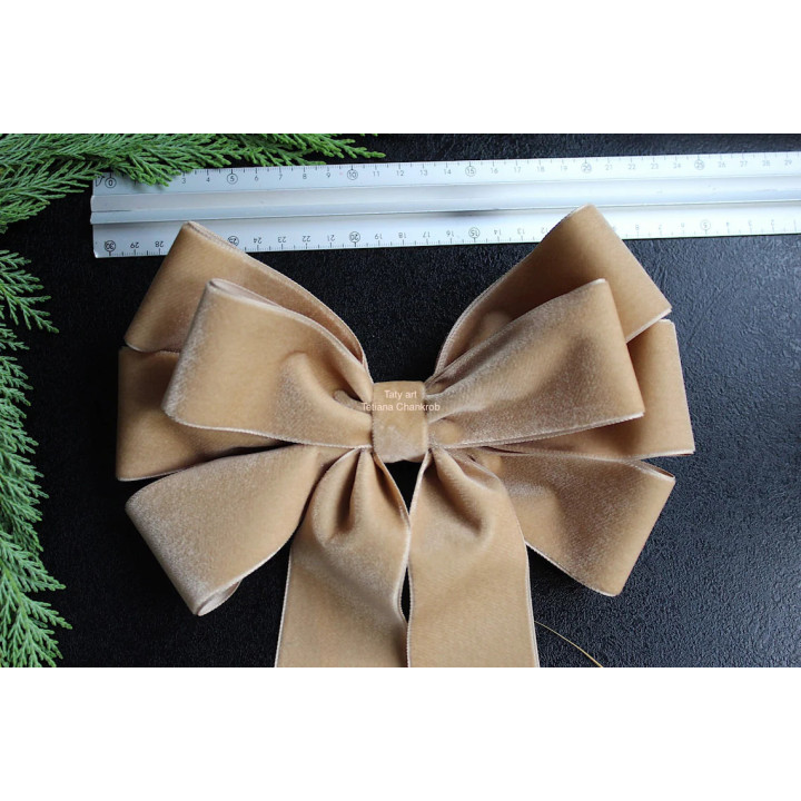 Noeuds papillon velours Bronze 9"