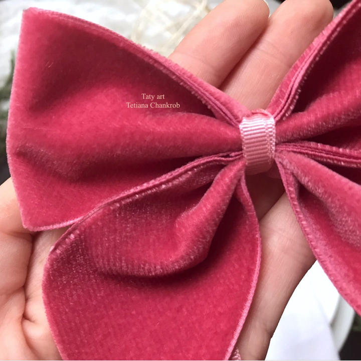 Noeud Alt rose en velour français