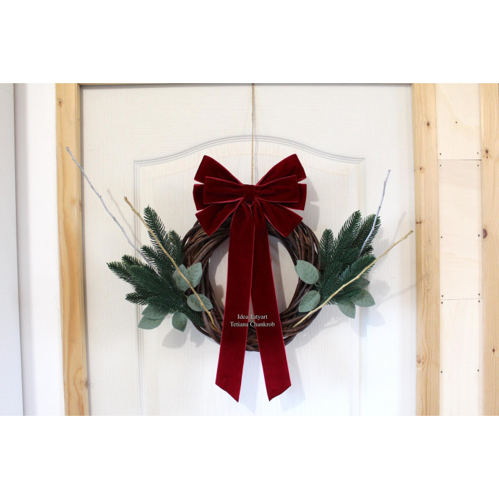 Christmas tree velvet bow