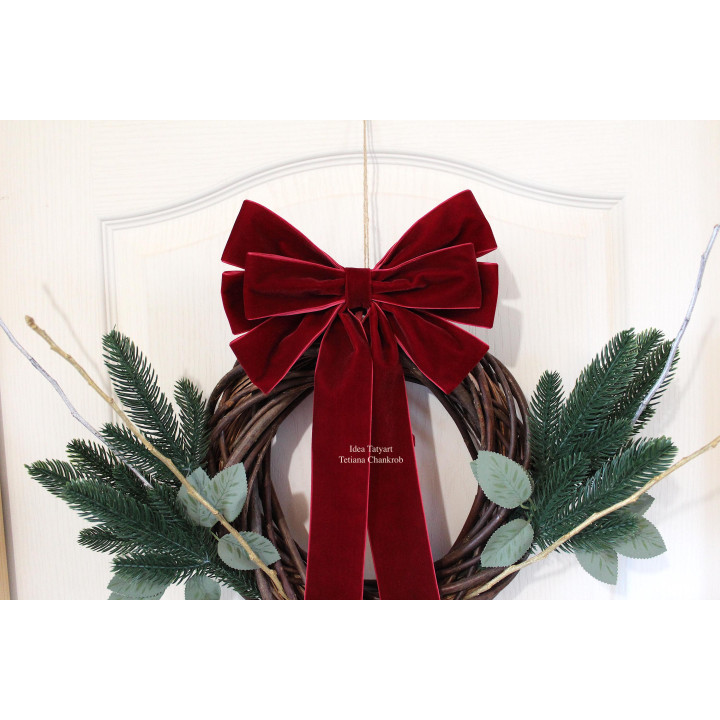 Christmas tree velvet bow