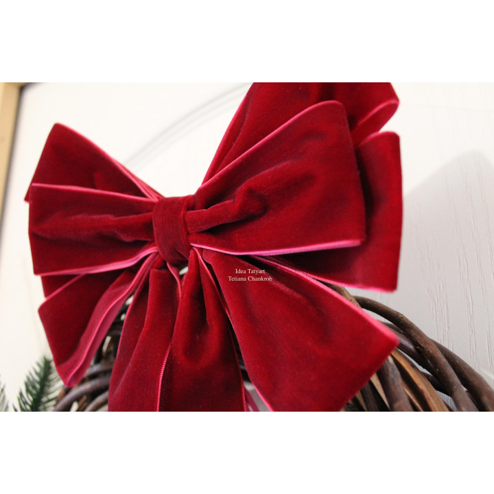 Christmas tree velvet bow