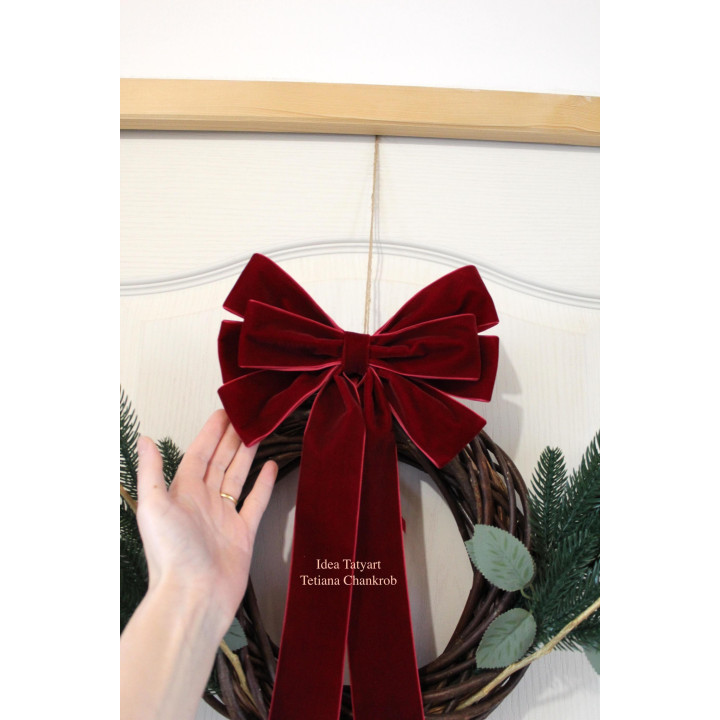 Christmas tree velvet bow